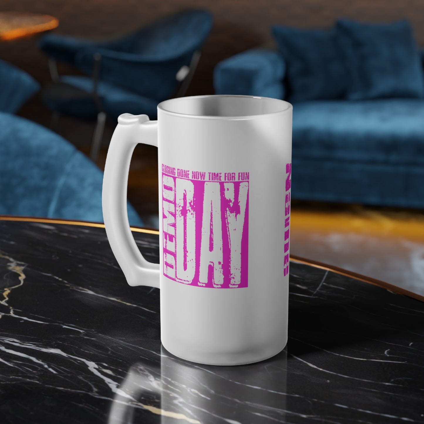 Demo Day Frosted Glass Mug Real Estate Investor, House Flipper, Gift of Appreciation