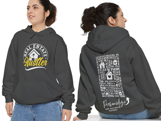 Real Estate Hustler Personalized Unisex Garment-Dyed Hoodie for Real Estate Investors