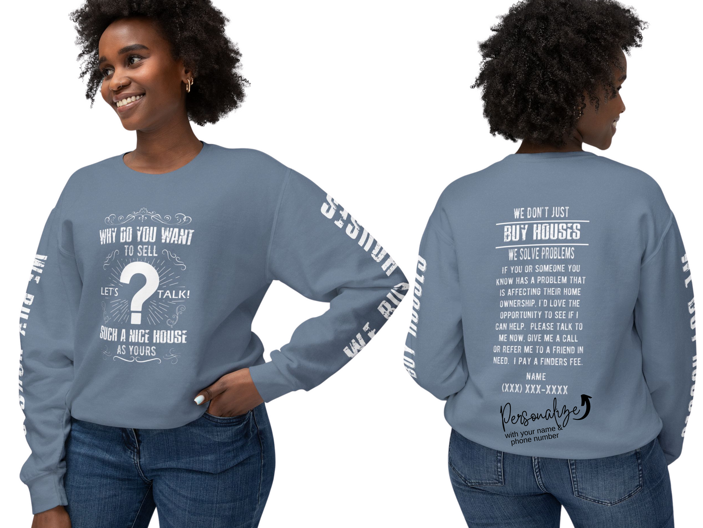 Why Do You Want to Sell Such a Nice House as Yours Real Estate Investors Lead Generation Unisex Lightweight Crewneck Sweatshirt