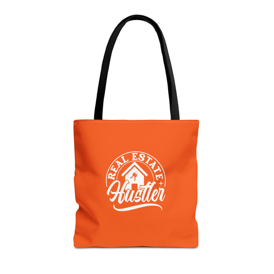 Real Estate Hustler Real Estate Investor Two-Sided Orange Tote Bag with Custom Phone Number