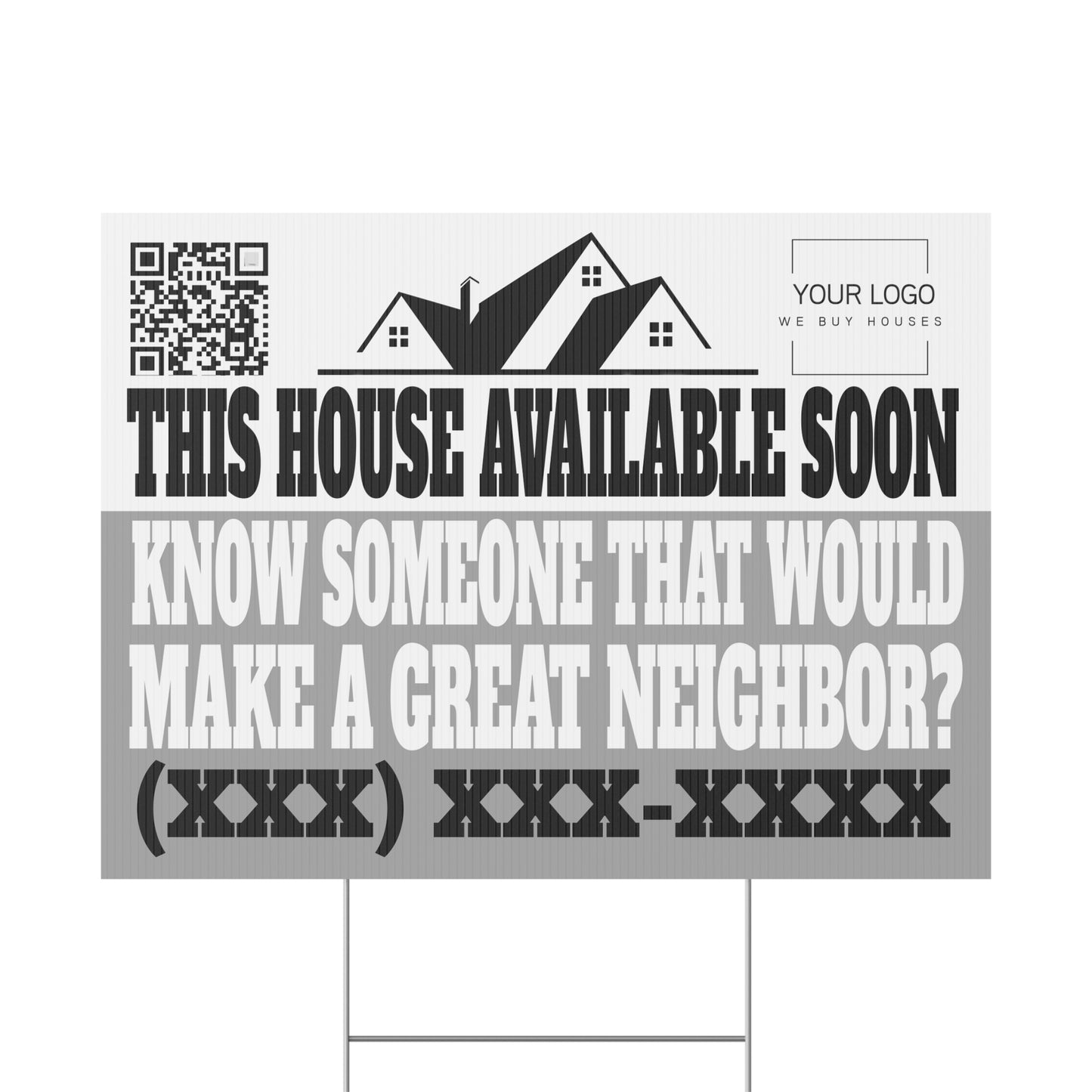 This House Available Soon 24" x 18" Plastic Yard Sign - Flippers, Wholesalers, Real Estate Investors