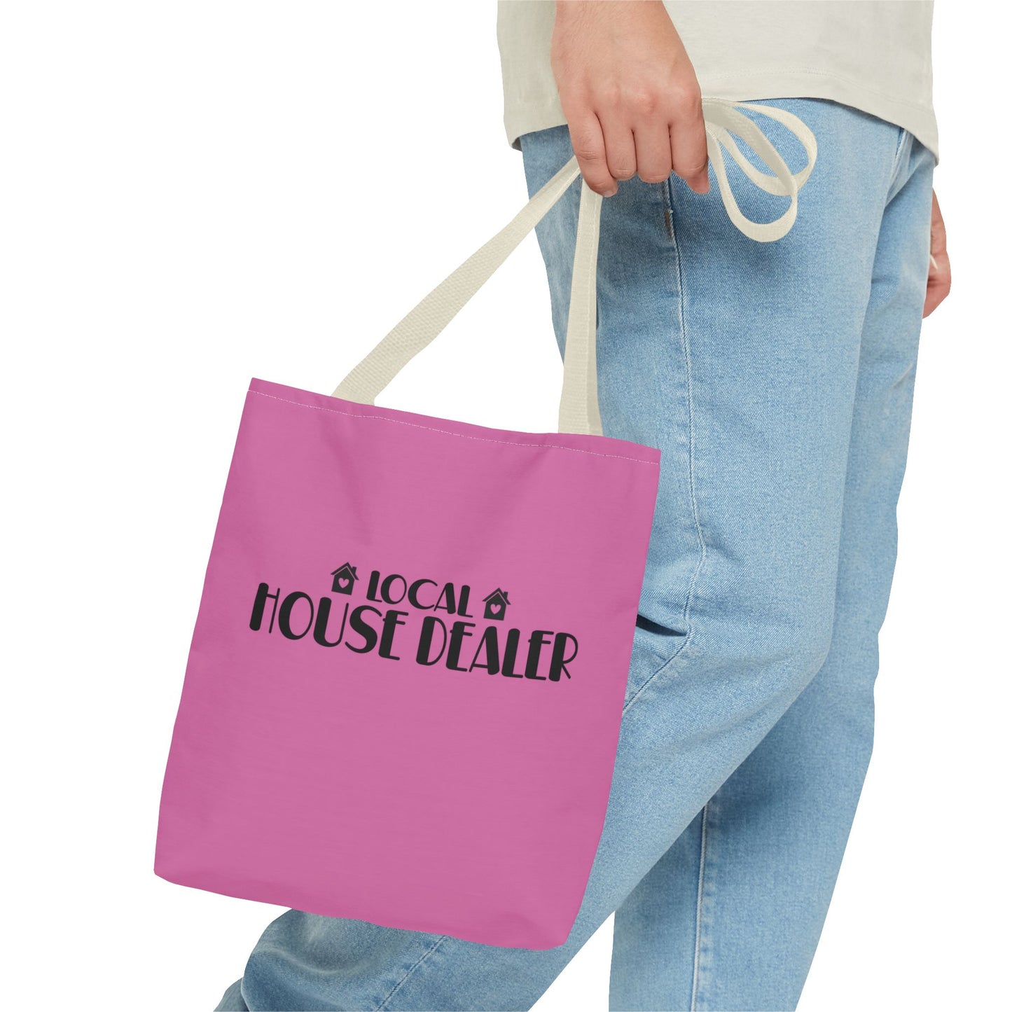 Local House Dealer Real Estate Investor Two-Sided Pink Tote Bag with Custom Phone Number