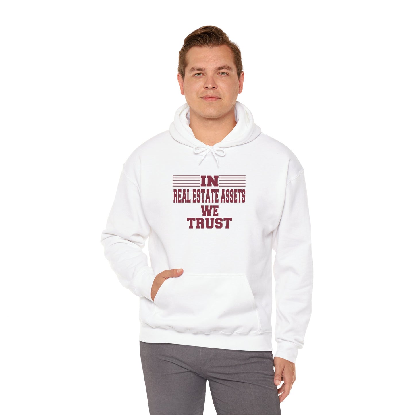 In Real Estate Assets We Trust Unisex Heavy Blend™ Hooded Sweatshirt