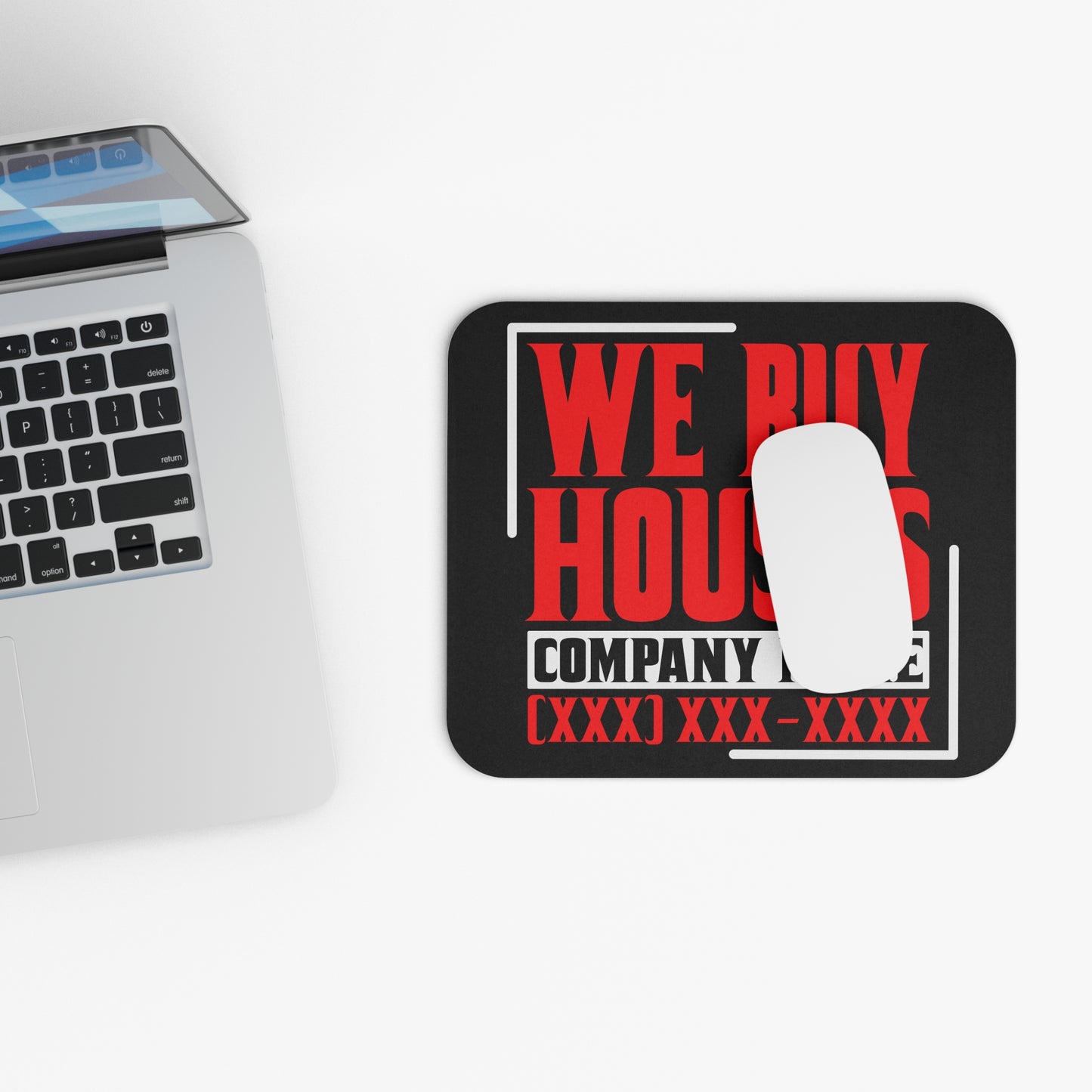 We Buy Houses Real Estate Investor Mouse Pad (Rectangle) Gift for Realtors, Escrow, Contractors Networking