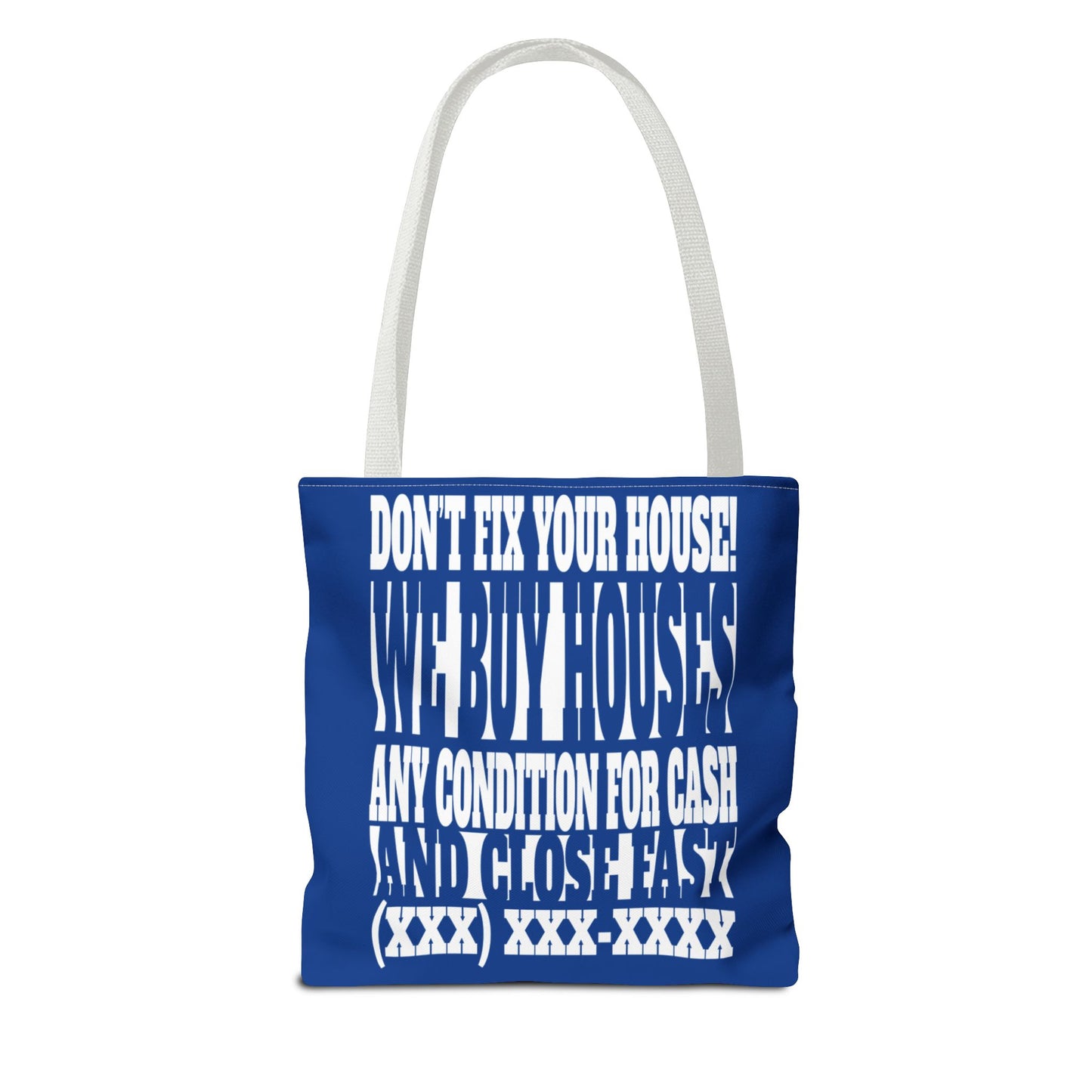 Closing Day Lead Generation Two-Sided Pink Tote Bag with Custom Phone Number