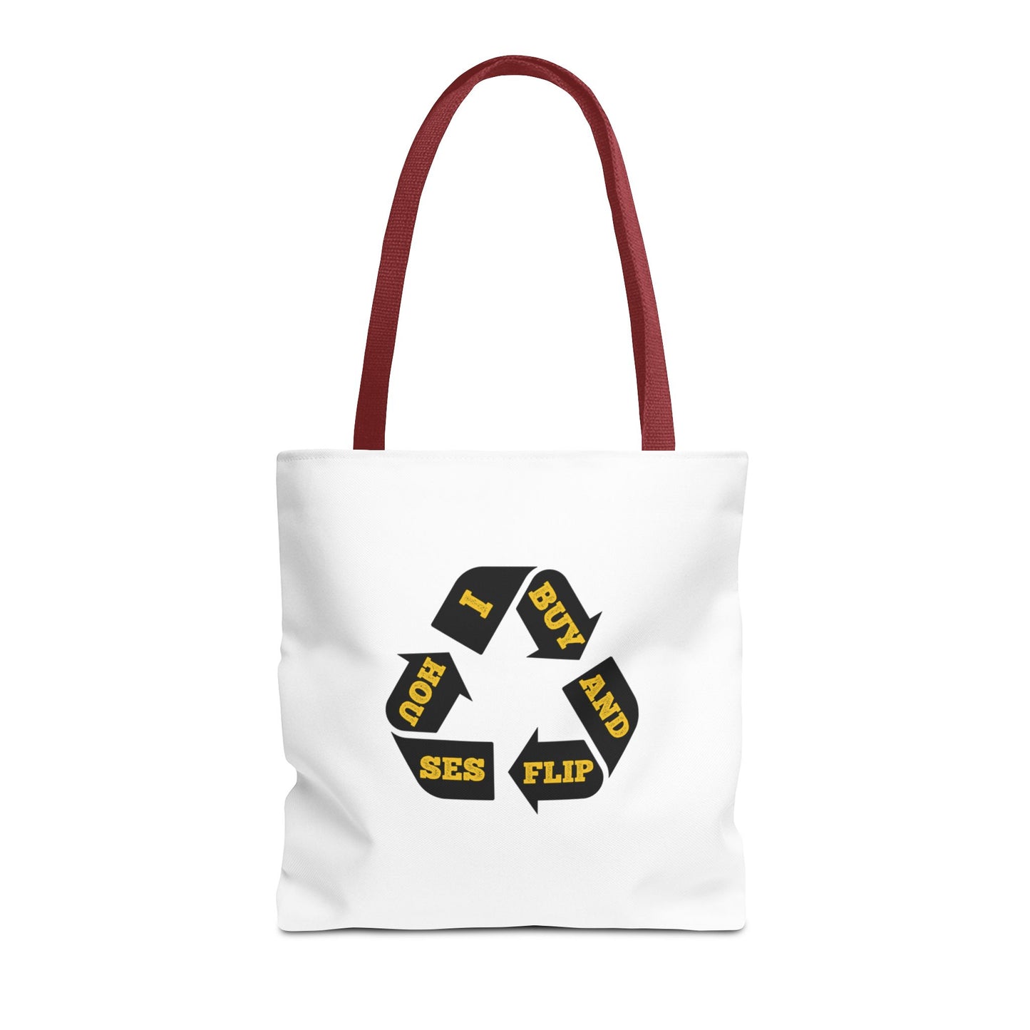 I Buy and Flip Houses to Buy Real Estate Investor Two-Sided White Tote Bag with Custom Phone Number