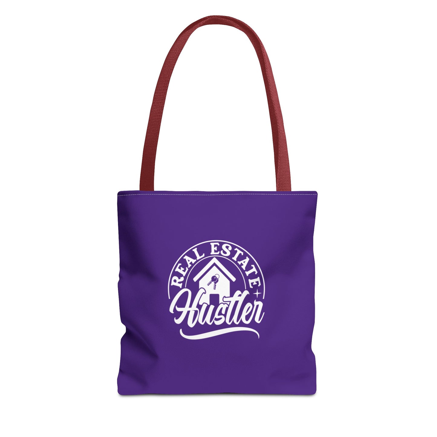 Real Estate Hustler Real Estate Investor Two-Sided Purple Tote Bag with Custom Phone Number