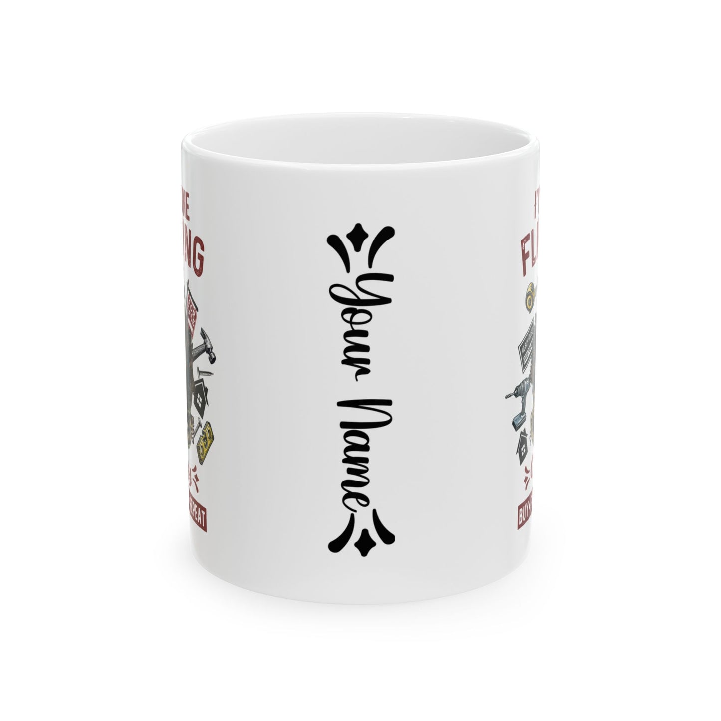 I've Gone Flipping Crazy Real Estate Investing Messy Bun Ceramic Mug, (11oz, 15oz) For Flippers and Wholesalers