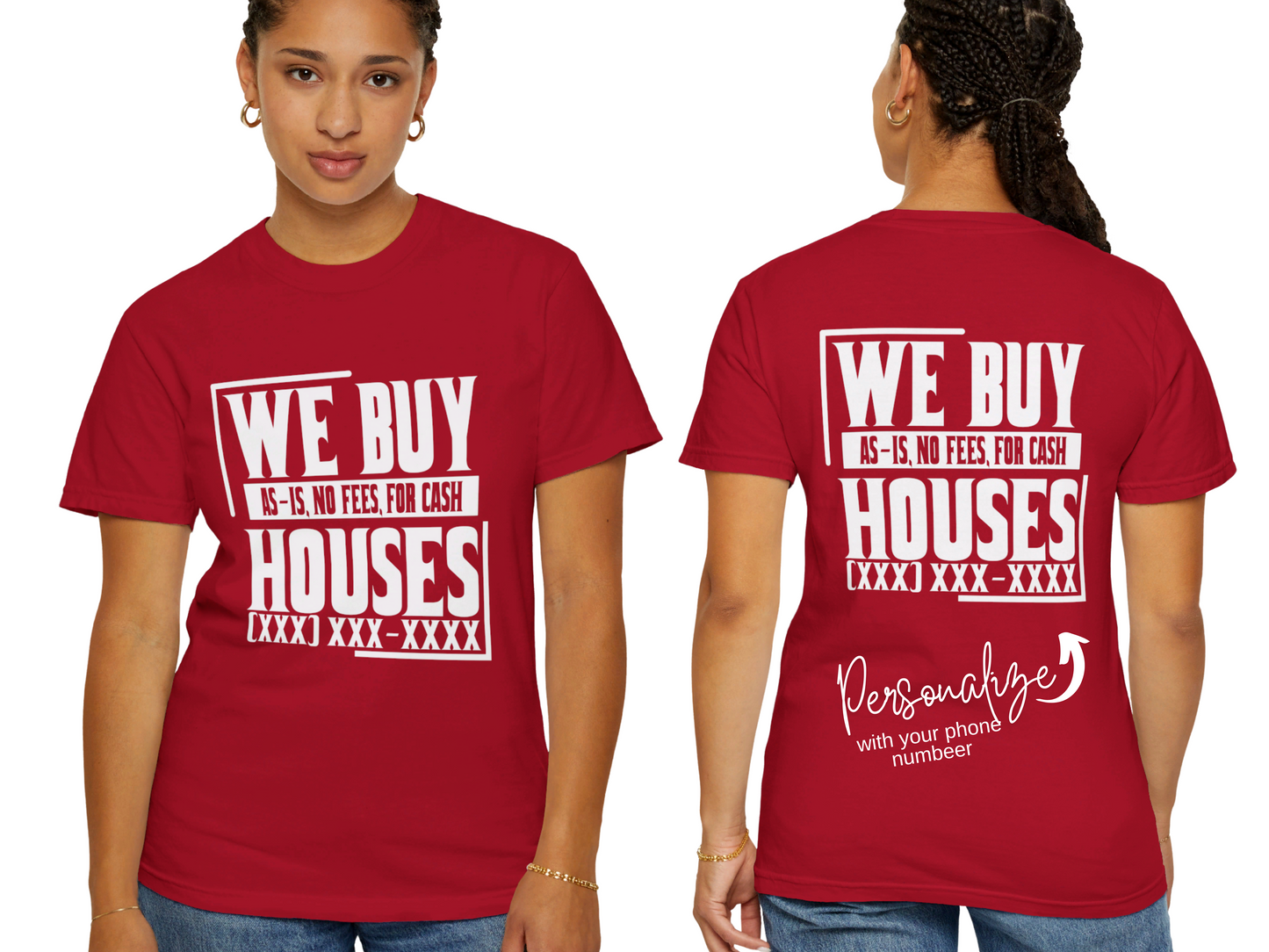 We Buy Houses Real Estate Investor and Wholesaler Unisex Garment-Dyed T-shirt