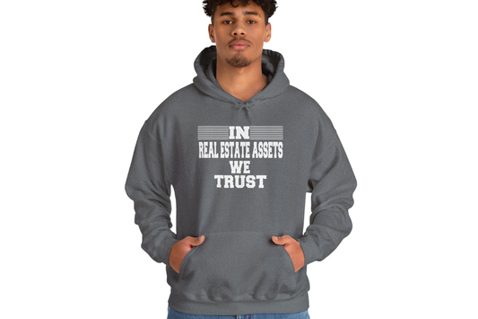 In Real Estate Assets We Trust Unisex Heavy Blend™ Hooded Sweatshirt