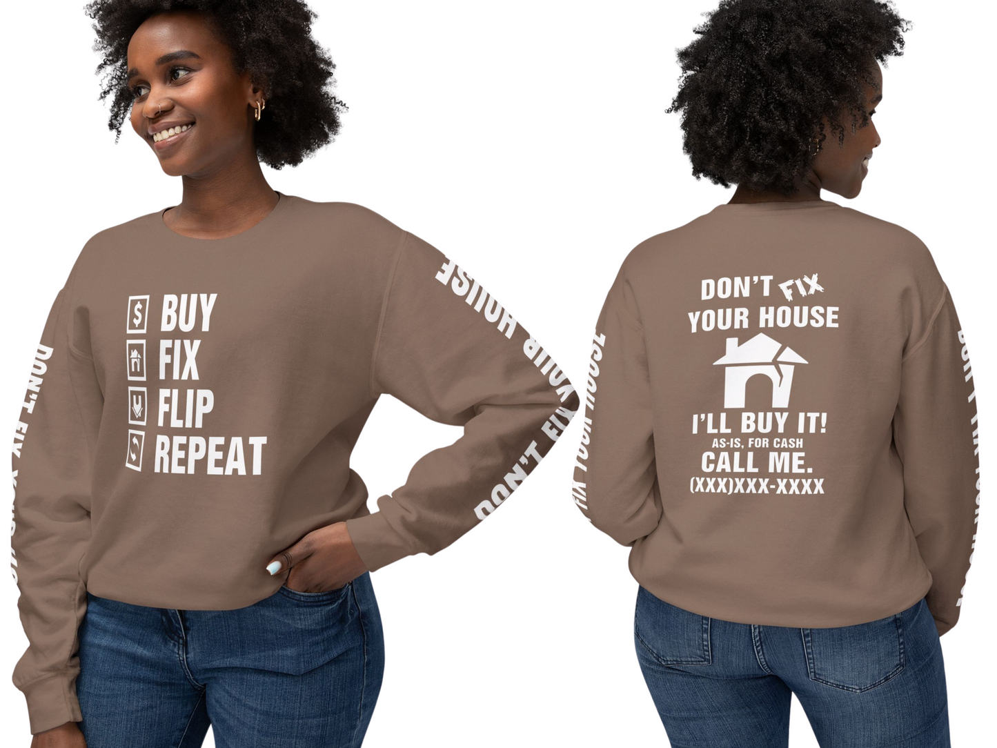 Buy Fix Flip Repeat Unisex Lightweight Crewneck Sweatshirt