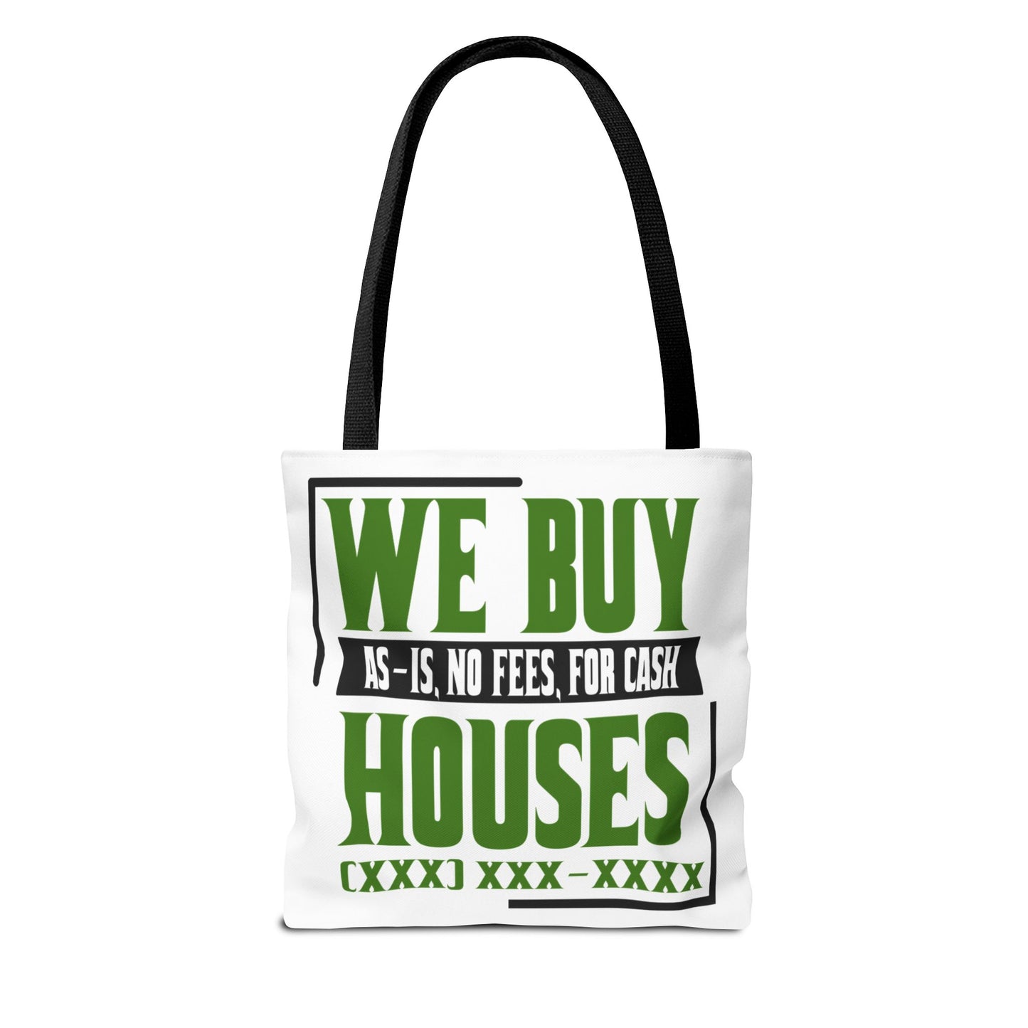 We Buy Houses As-Is, No Fees, For Cash Customized Tote Bag for Real Estate Investors