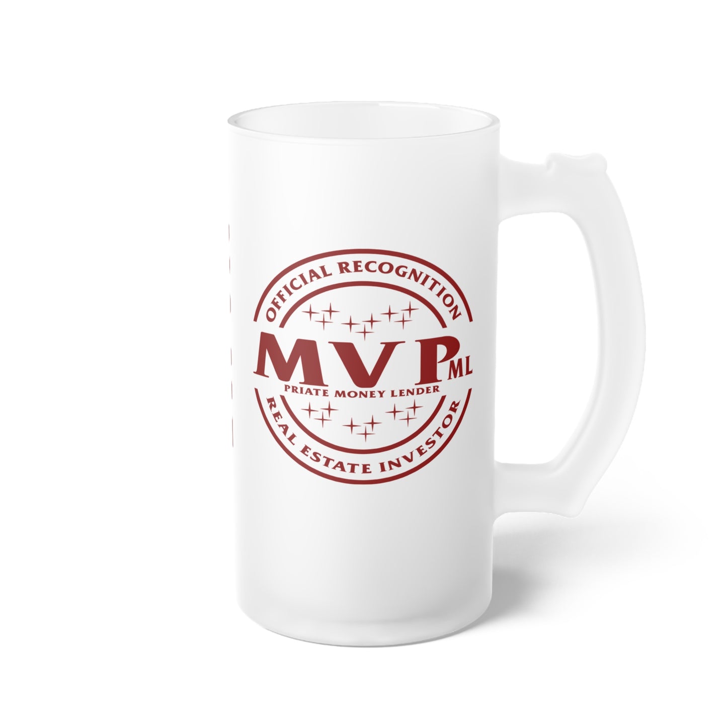 Most Valuable Private Money Lender Frosted Glass Beer Mug Thank you Gift of Appreciation