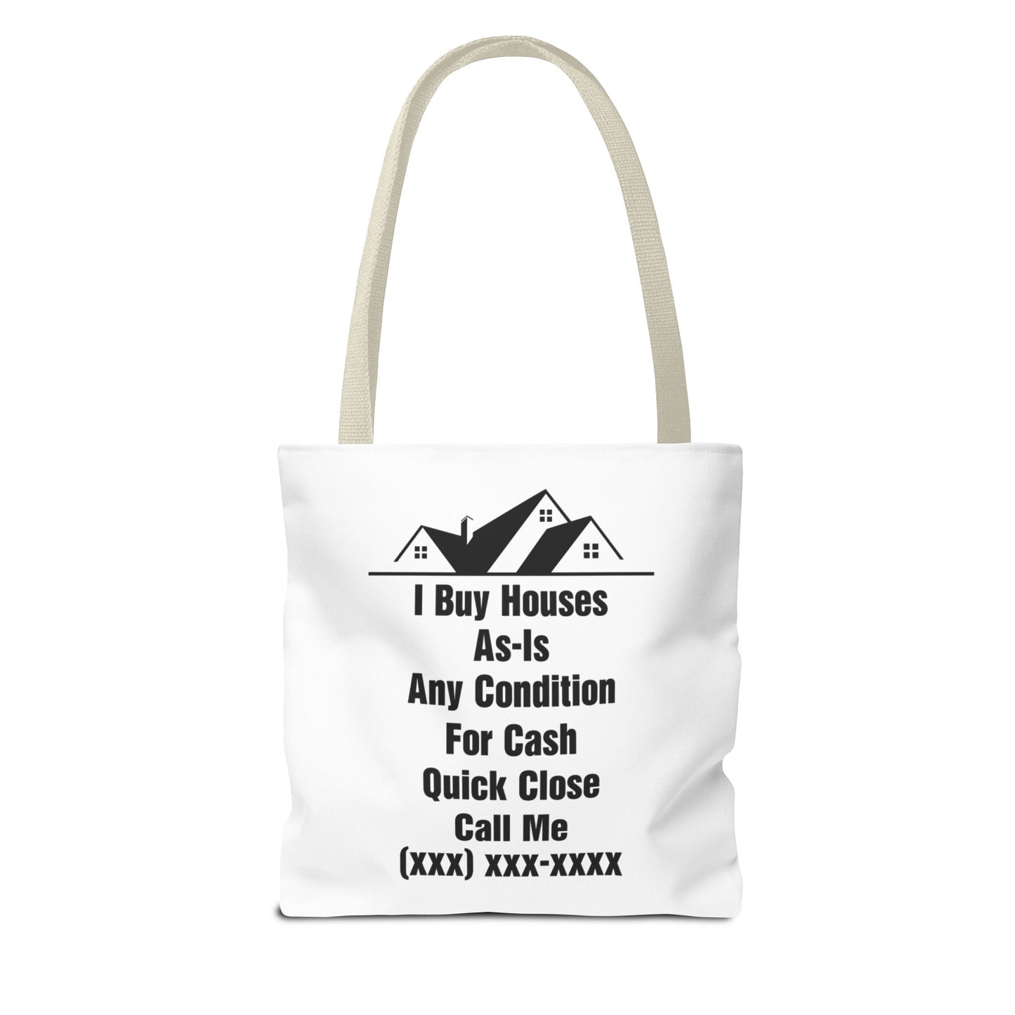 I'm Your Home Girl Real Estate Investor Two-Sided White Tote Bag with Custom Phone Number