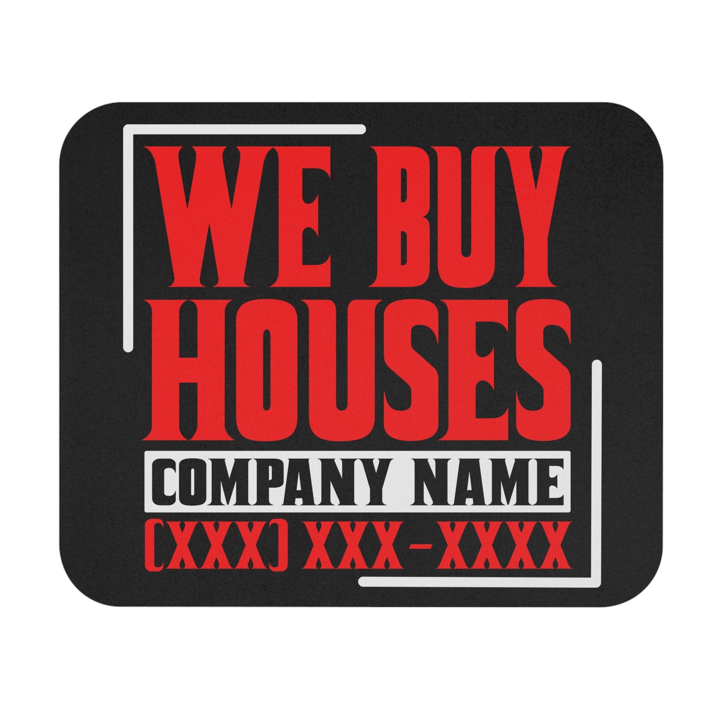 We Buy Houses Real Estate Investor Mouse Pad (Rectangle) Gift for Realtors, Escrow, Contractors Networking