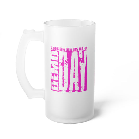 Demo Day Frosted Glass Mug Real Estate Investor, House Flipper, Gift of Appreciation