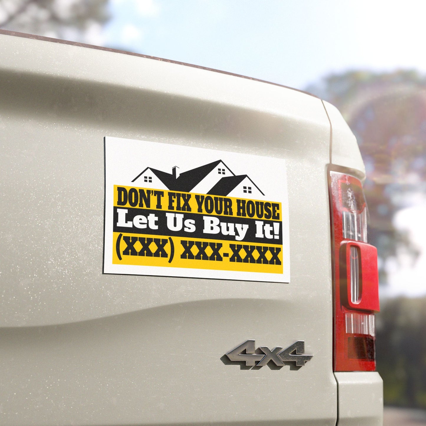 Don't Fix Your House Let Us Buy It! Real Estate Investor and Wholesaler Black and Yellow Car Magnets for Hot Leads