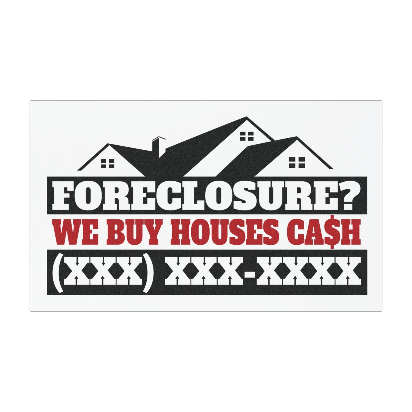 Foreclosure? We Buy Houses Cash. Real Estate Investor and Wholesaler Red and Black Car Magnets for Hot Leads