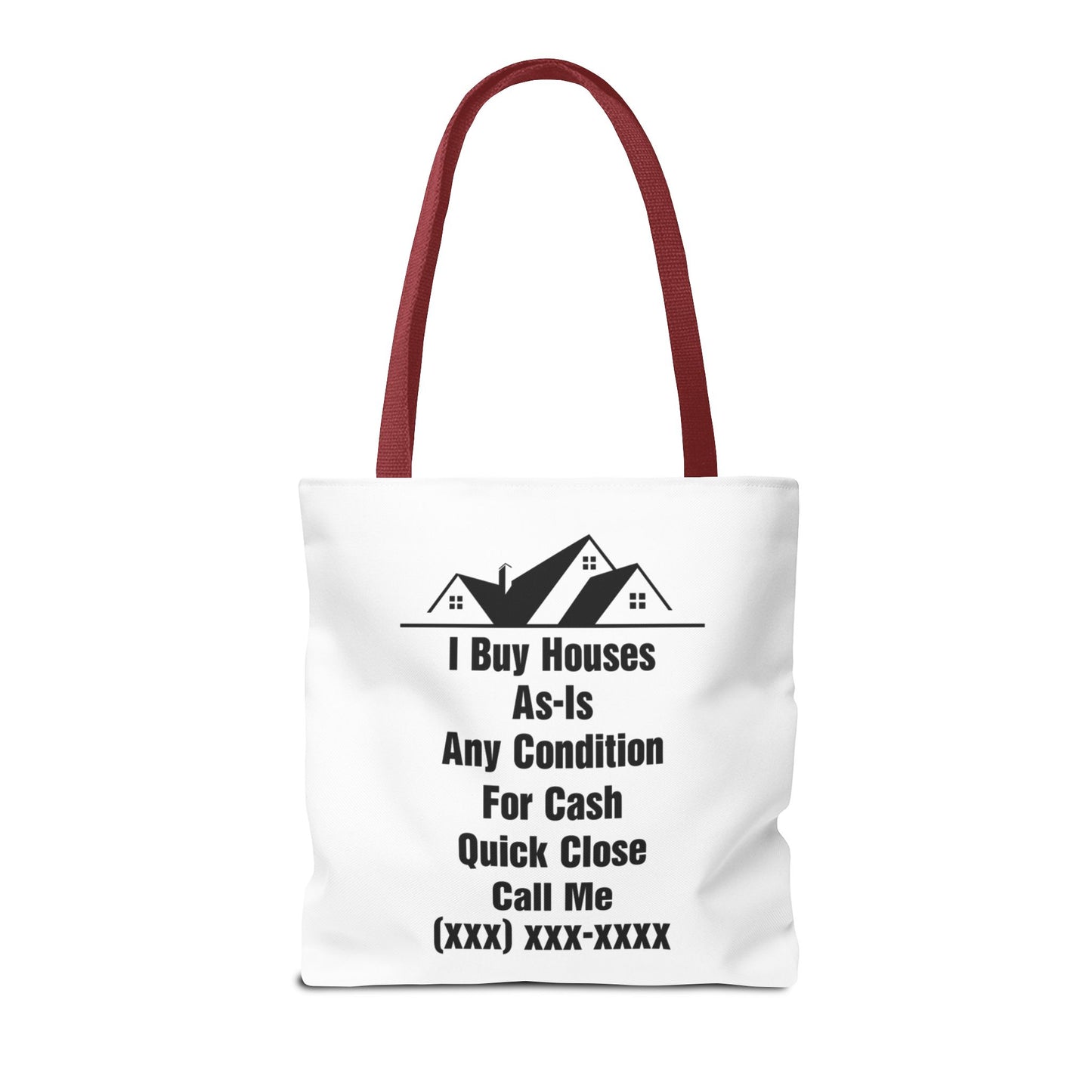 I'm Your Home Girl Real Estate Investor Two-Sided White Tote Bag with Custom Phone Number