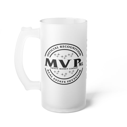 Most Valuable Private Money Lender Frosted Glass Beer Mug Thank you Gift of Appreciation