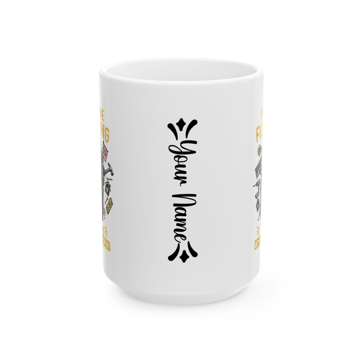 I've Gone Flipping Crazy Real Estate Investing Messy Bun Ceramic Mug, (11oz, 15oz)