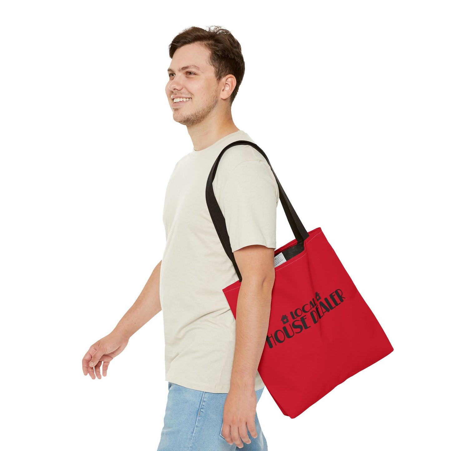 Local House Dealer Real Estate Investor Two-Sided Red Tote Bag with Custom Phone Number