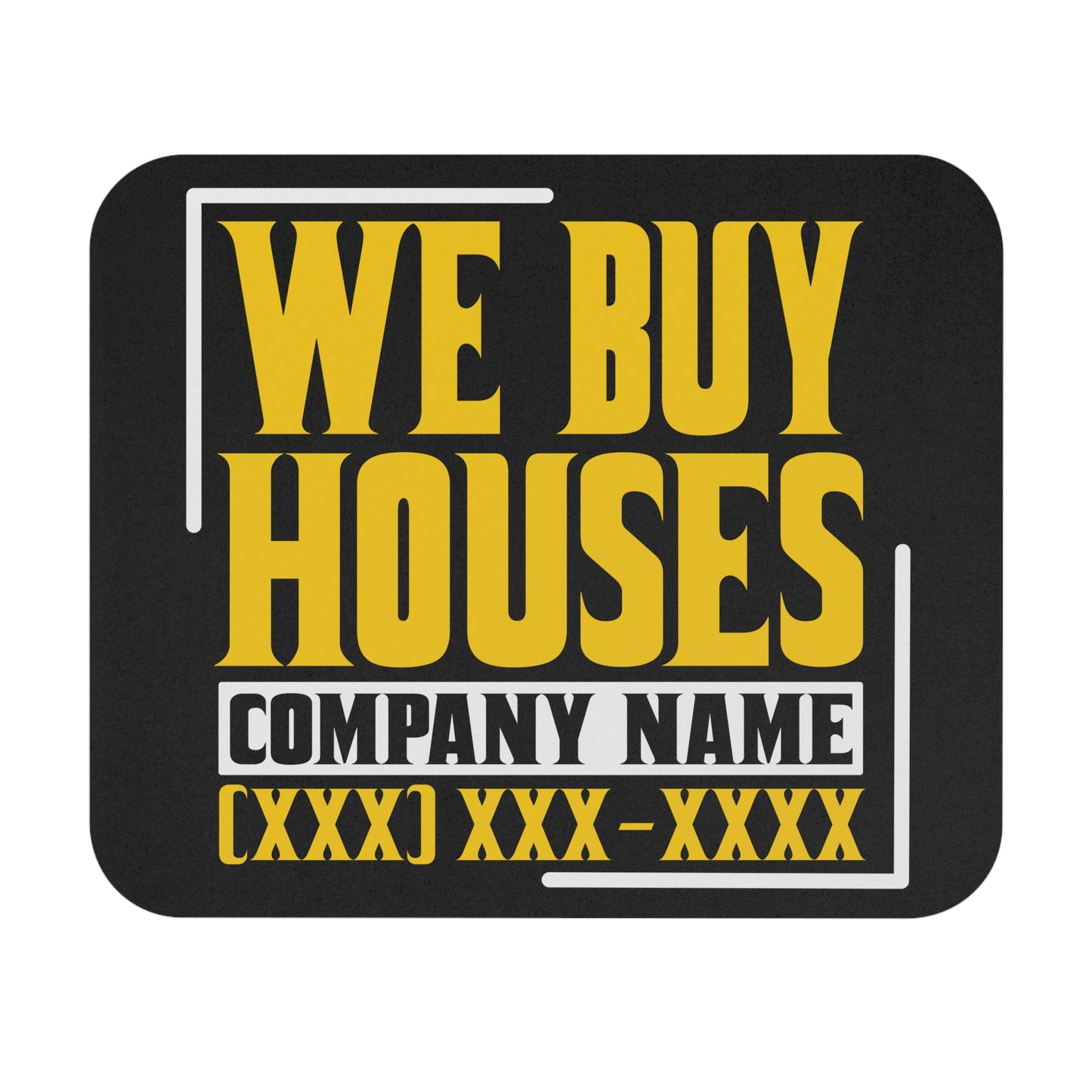 We Buy Houses Real Estate Investor Mouse Pad (Rectangle) Gift for Realtors, Escrow, Contractors Networking