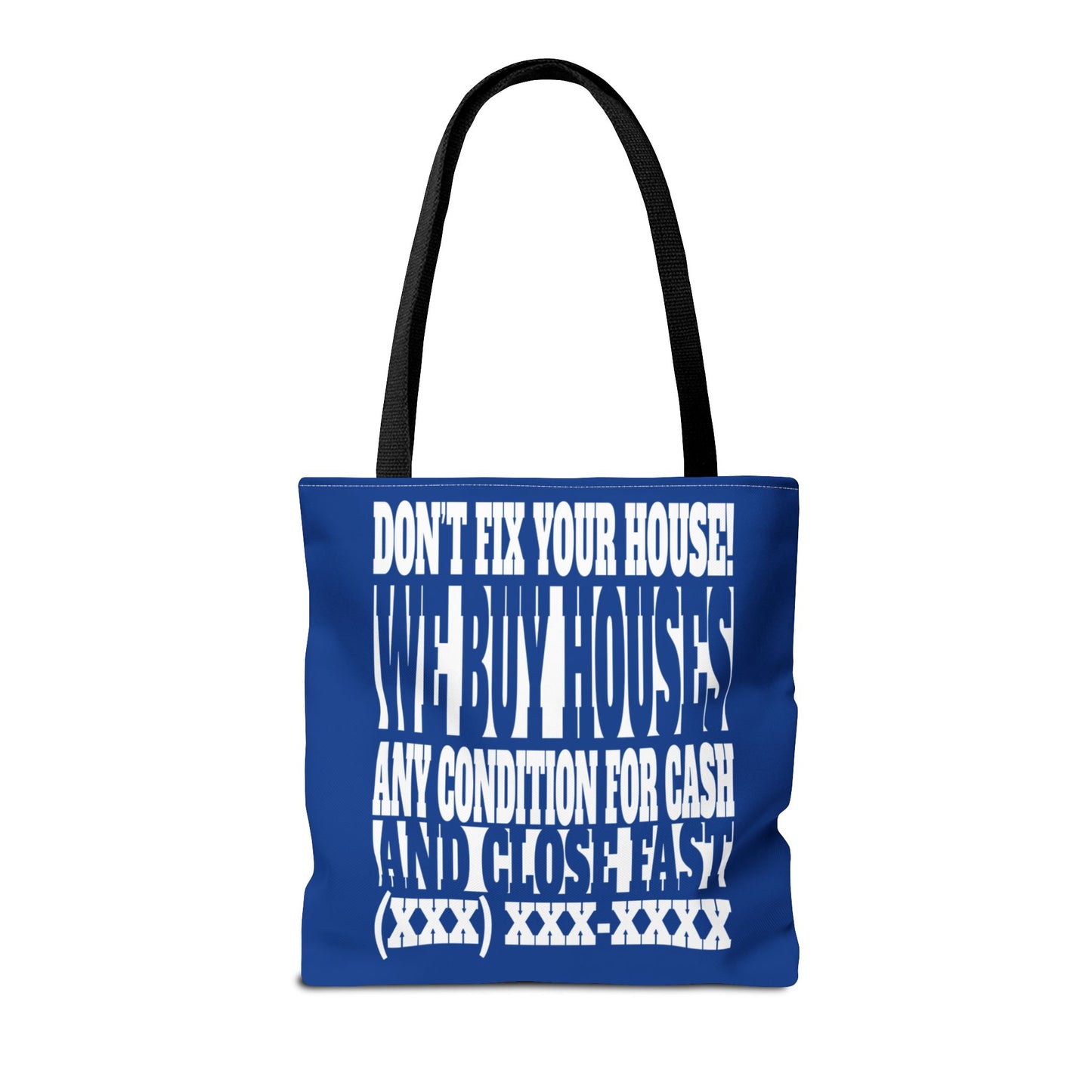 Closing Day Lead Generation Two-Sided Pink Tote Bag with Custom Phone Number