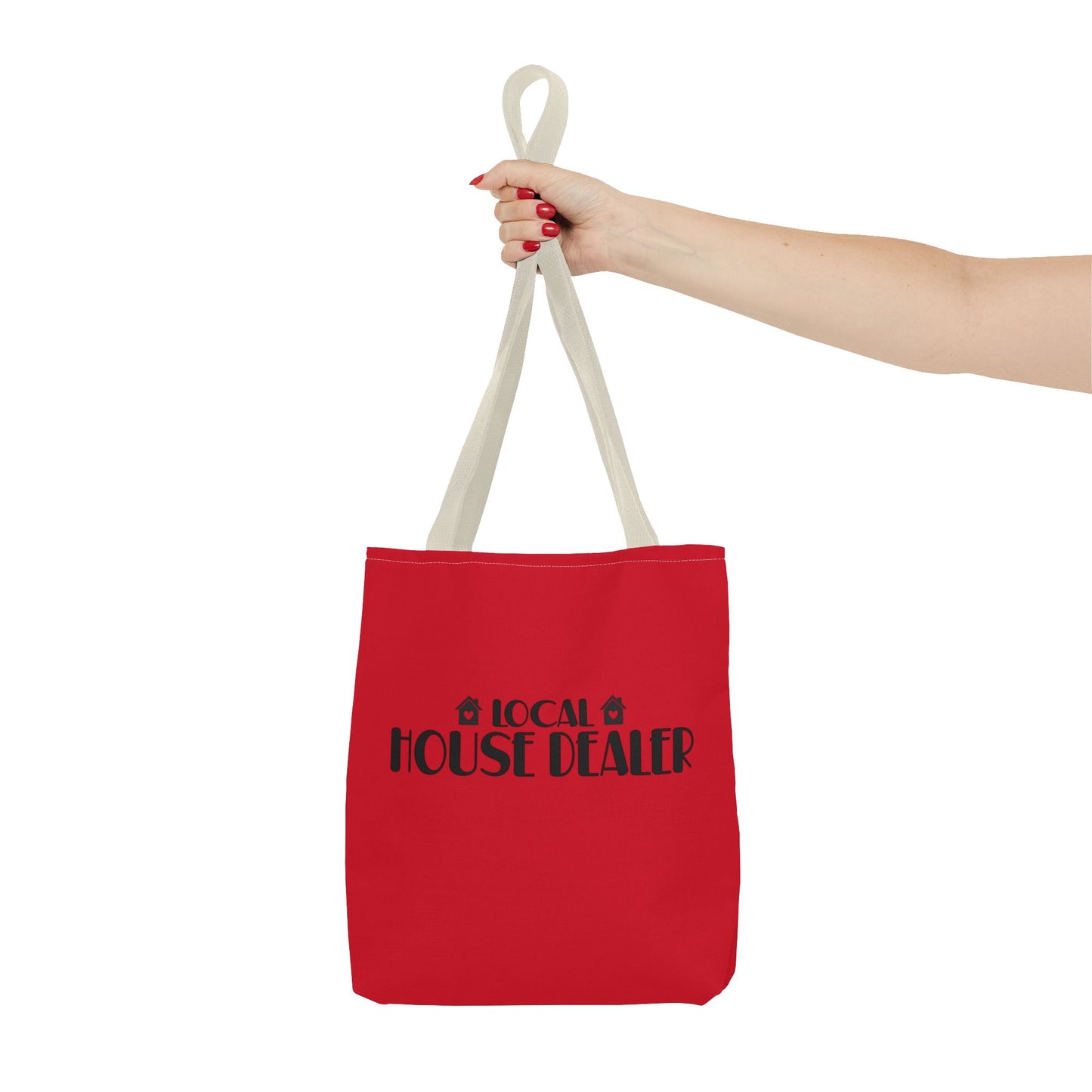 Local House Dealer Real Estate Investor Two-Sided Red Tote Bag with Custom Phone Number