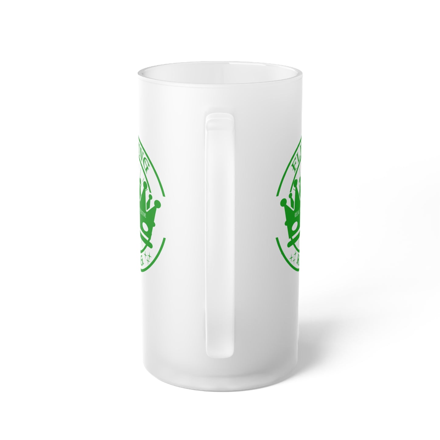 Flipping King Frosted Glass Beer Mug Real Estate Investor, House Flipper, Gift of Appreciation