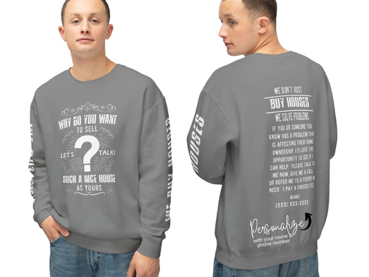 Why Do You Want to Sell Such a Nice House as Yours Real Estate Investors Lead Generation Unisex Lightweight Crewneck Sweatshirt