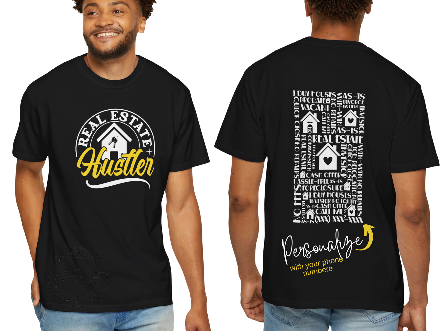 Real Estate Hustler Promotion Unisex Garment-Dyed T-shirt for Real Estate Investors