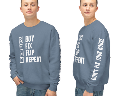 Buy Fix Flip Repeat Unisex Lightweight Crewneck Sweatshirt