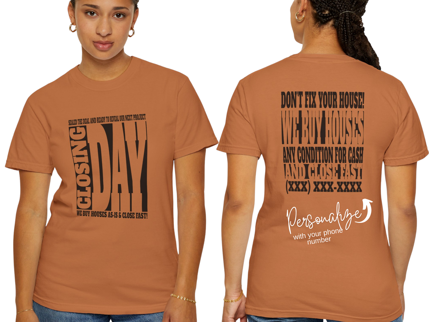 Closing Day Lead Generation Unisex Garment-Dyed T-shirt for Real Estate Investors, House Flippers, Wholesalers and Realtors