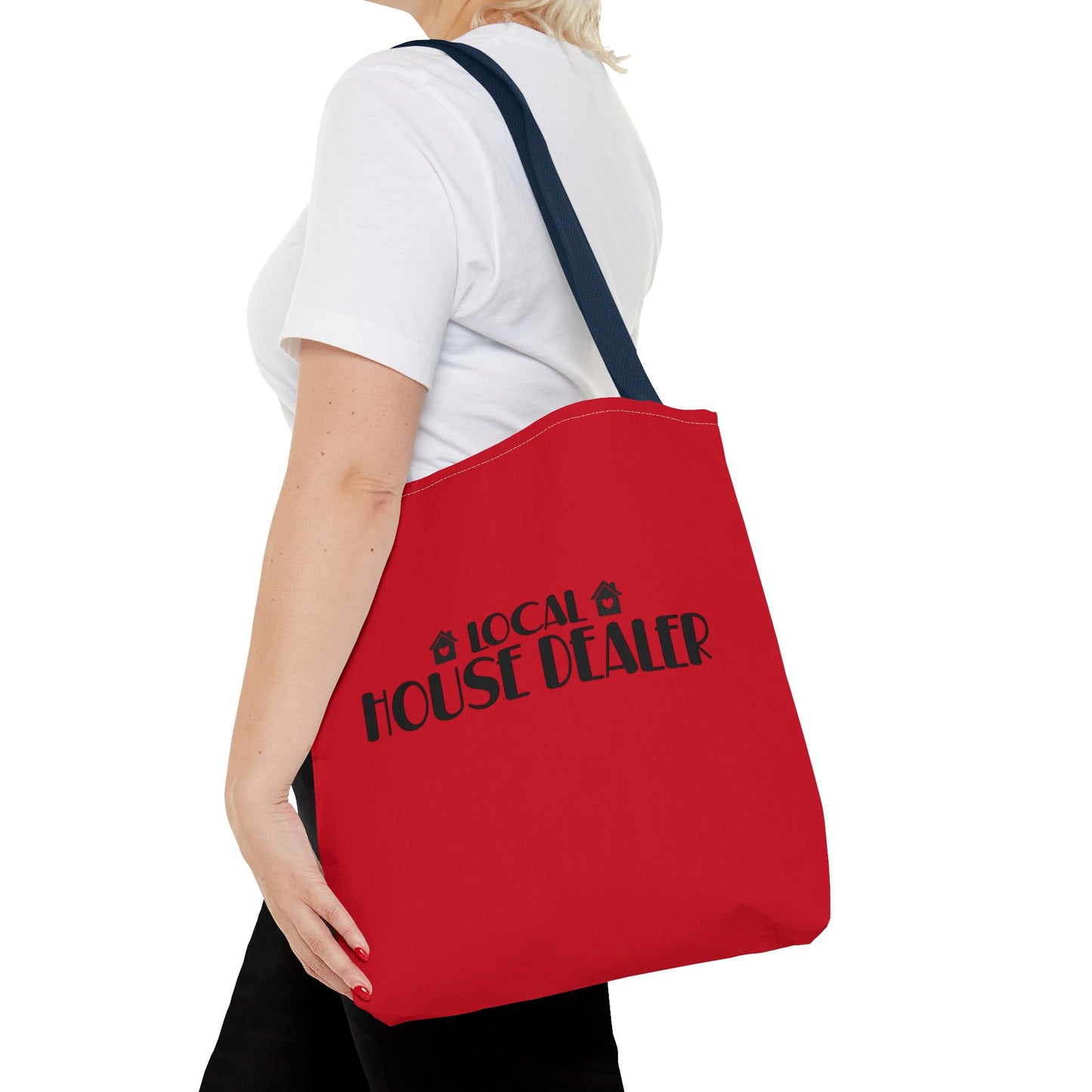 Local House Dealer Real Estate Investor Two-Sided Red Tote Bag with Custom Phone Number