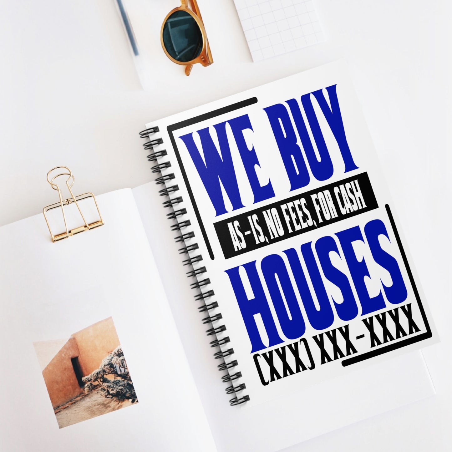 We Buy Houses Spiral Notebook - Ruled Line