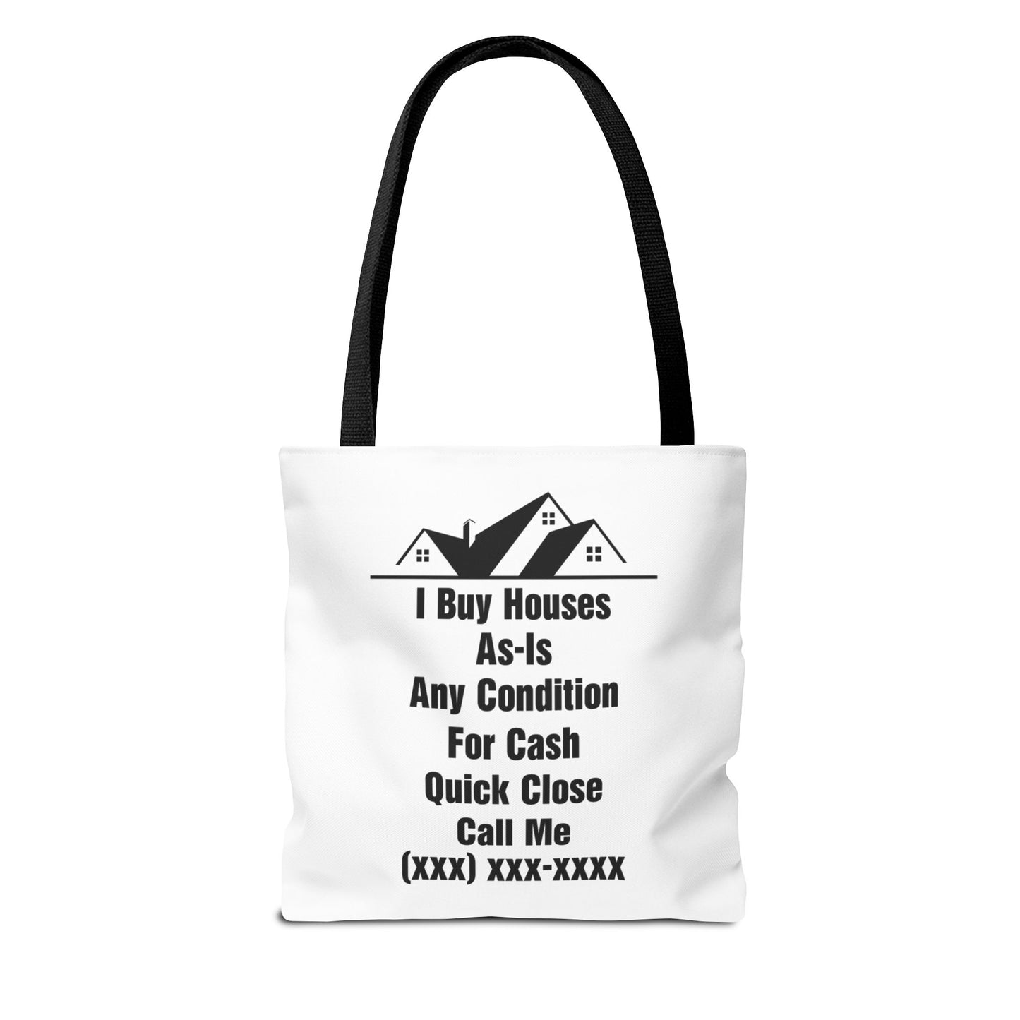 I'm Your Home Girl Real Estate Investor Two-Sided White Tote Bag with Custom Phone Number