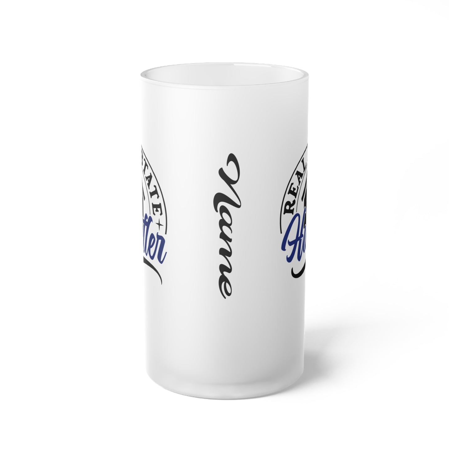 Real Estate Hustler Frosted Glass Mug Real Estate Investor, House Flipper, Gift of Appreciation