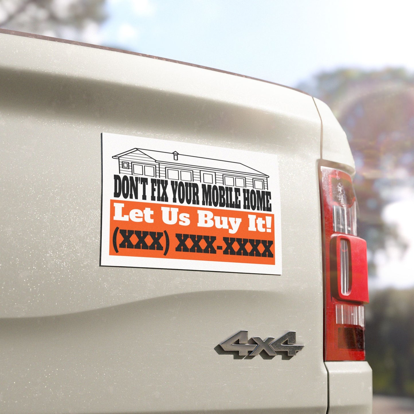 Don't Fix Your Mobile Home Let Us Buy It Real Estate Investor and Wholesaler Black and Orange Car Magnets for Hot Leads