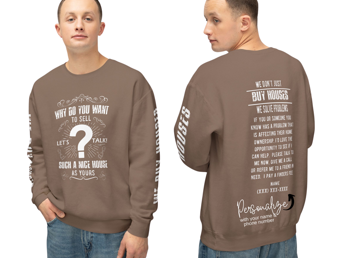 Why Do You Want to Sell Such a Nice House as Yours Real Estate Investors Lead Generation Unisex Lightweight Crewneck Sweatshirt