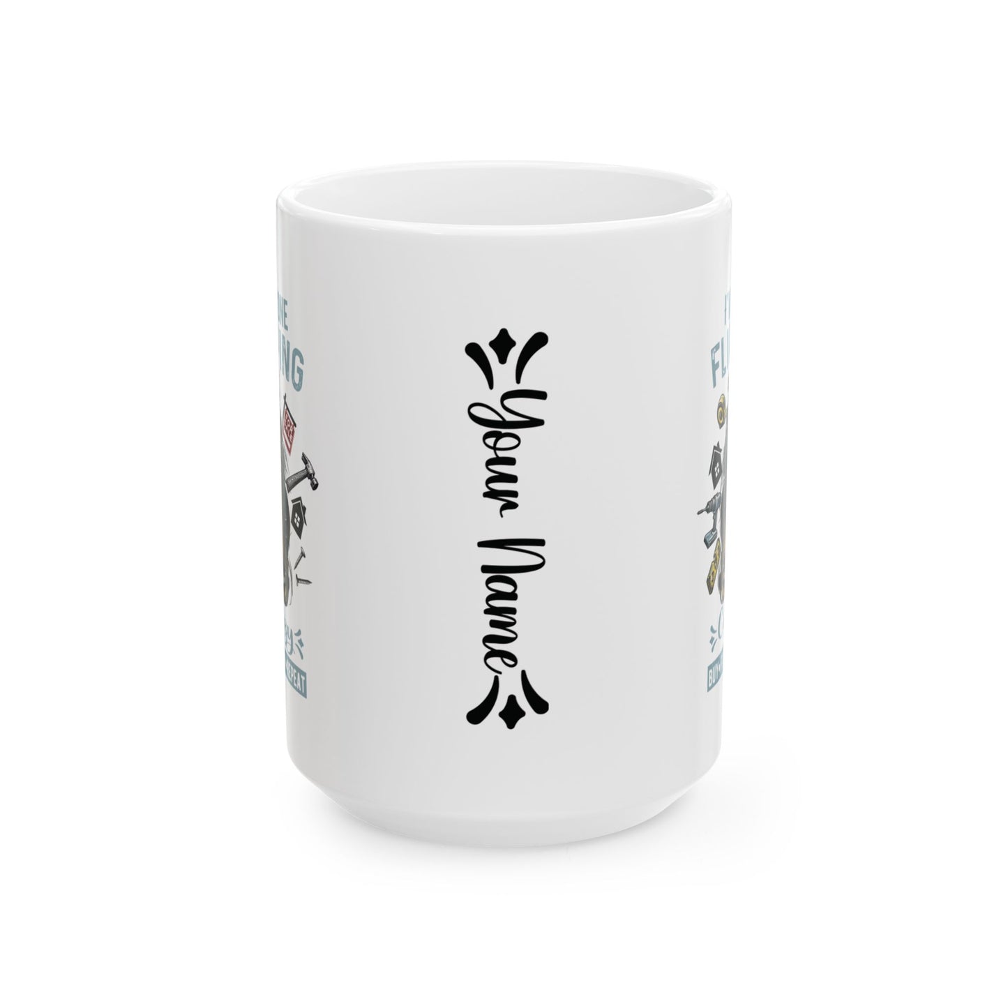 I've Gone Flipping Crazy Real Estate Investing Messy Bun Ceramic Mug, (11oz, 15oz) for Flippers and Wholesalers