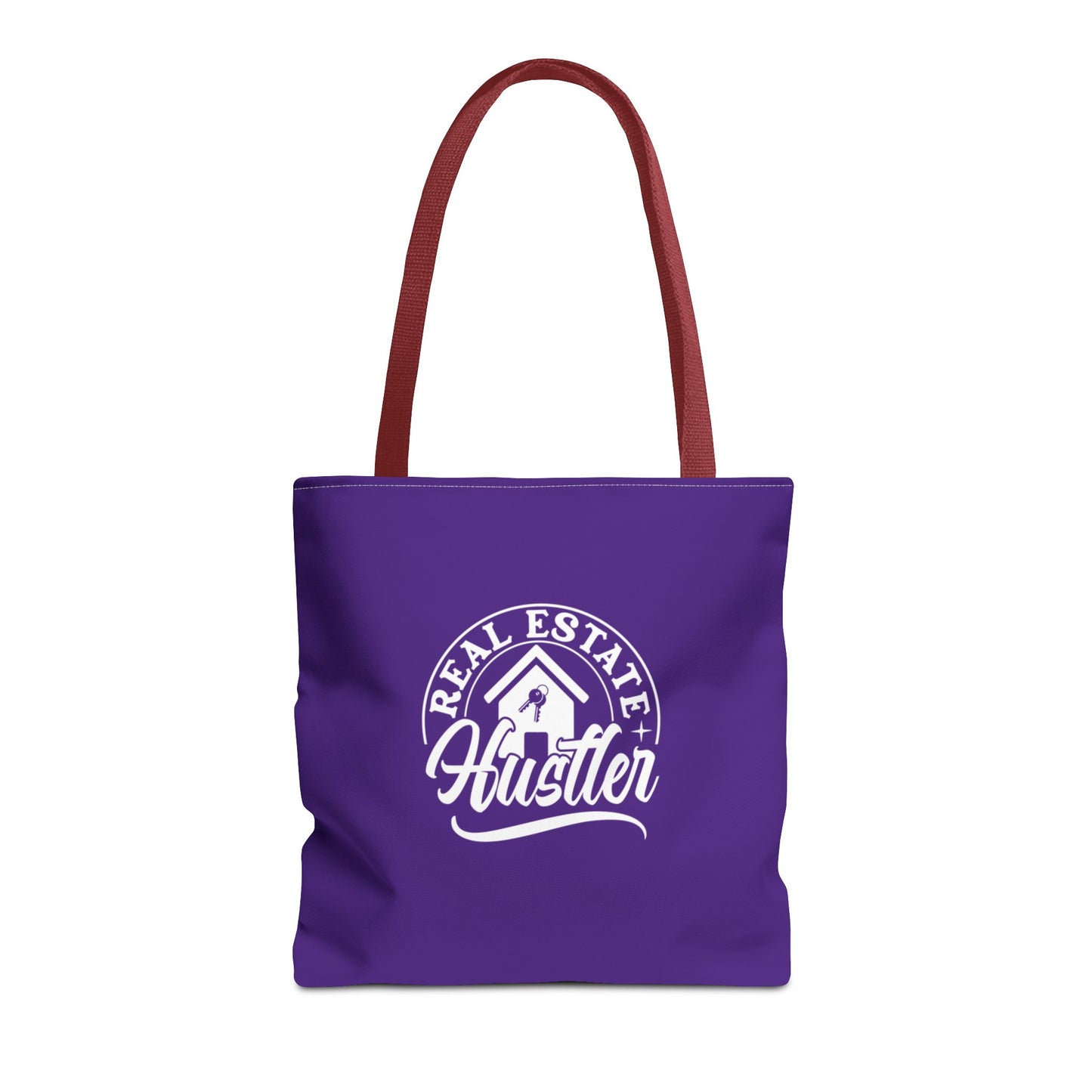 Real Estate Hustler Real Estate Investor Two-Sided Purple Tote Bag with Custom Phone Number