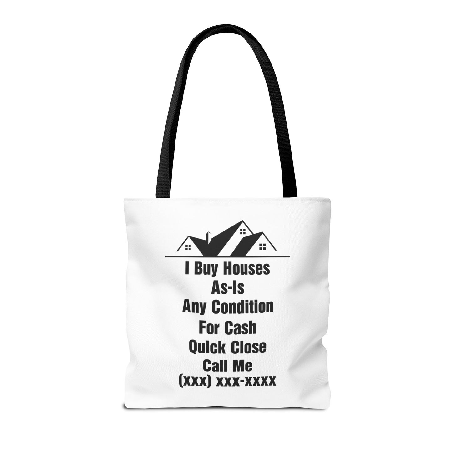 I'm Your Home Girl Real Estate Investor Two-Sided White Tote Bag with Custom Phone Number