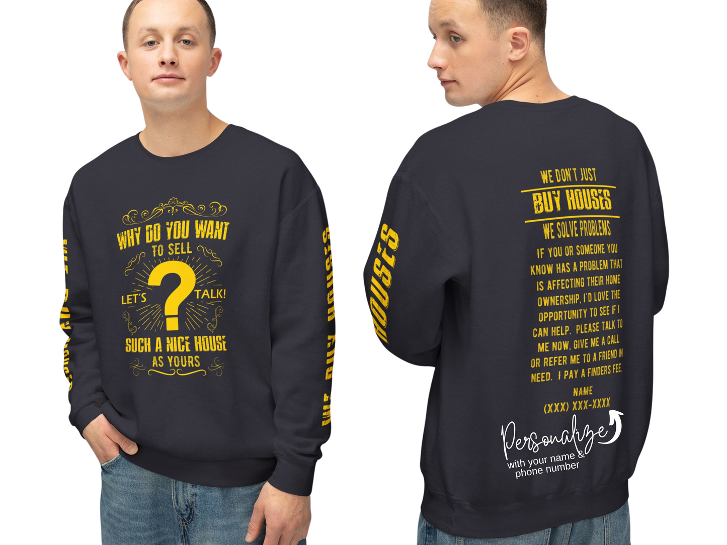 Why Do You Want to Sell Such a Nice House as Yours Real Estate Investors Lead Generation Unisex Lightweight Crewneck Sweatshirt