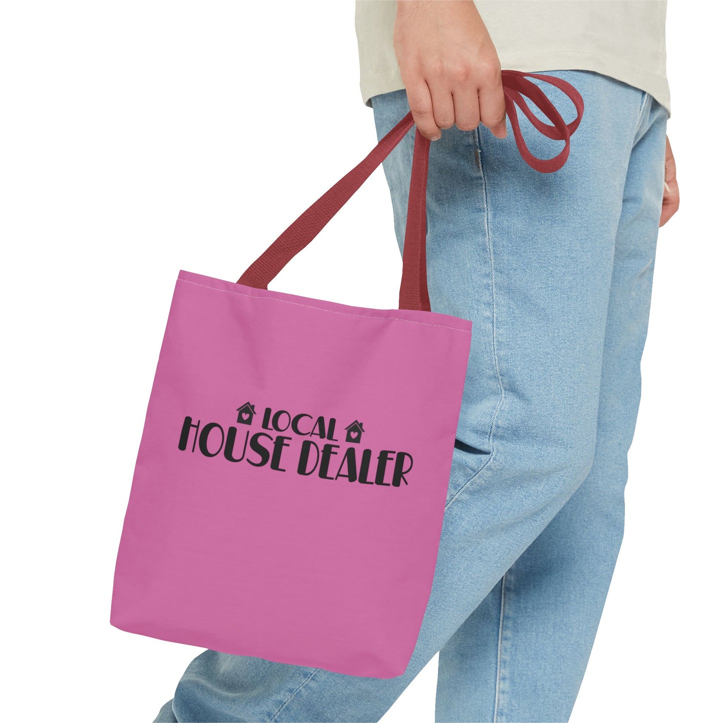 Local House Dealer Real Estate Investor Two-Sided Pink Tote Bag with Custom Phone Number