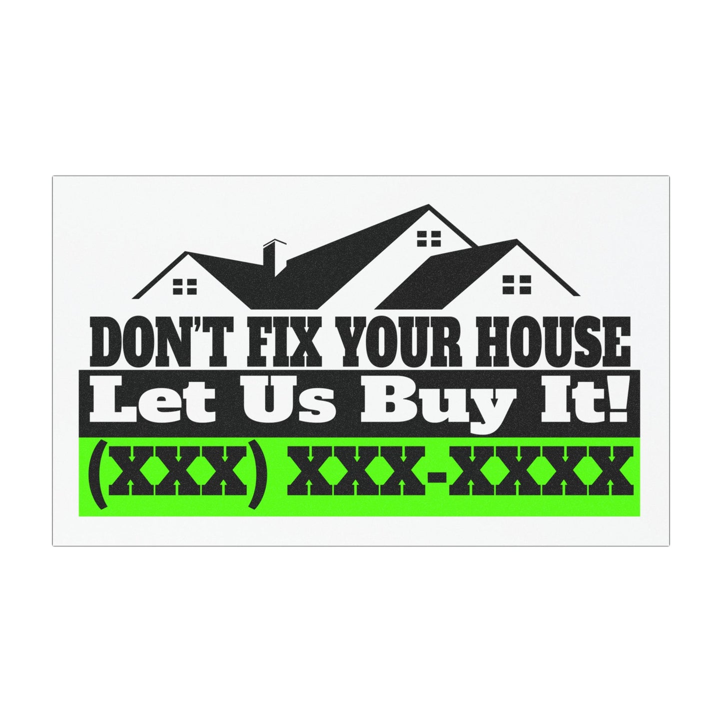 Don't Fix Your House Let Us Buy It! Real Estate Investor and Wholesaler Black and Green Car Magnets for Hot Leads