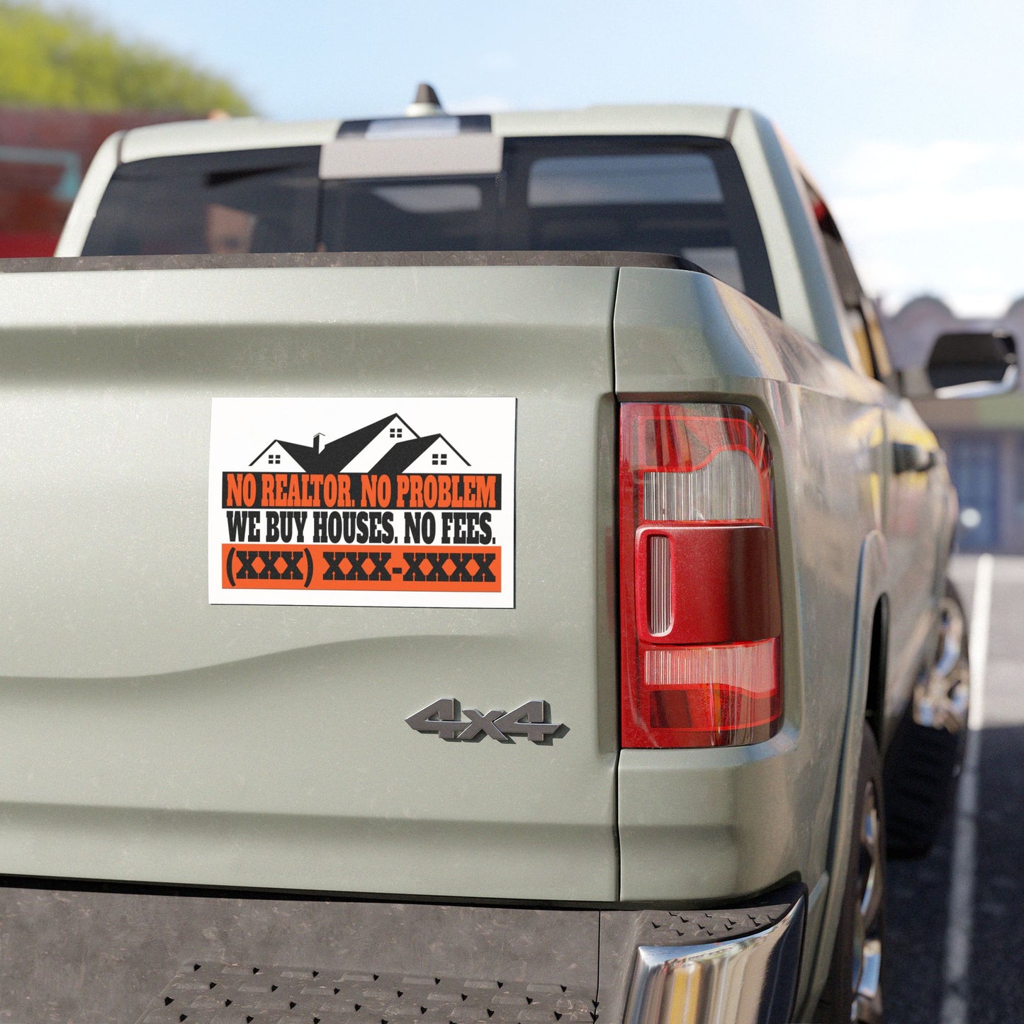 No Realtor. No Problem. Real Estate Investor and Wholesaler Orange and Black Car Magnets for Hot Leads