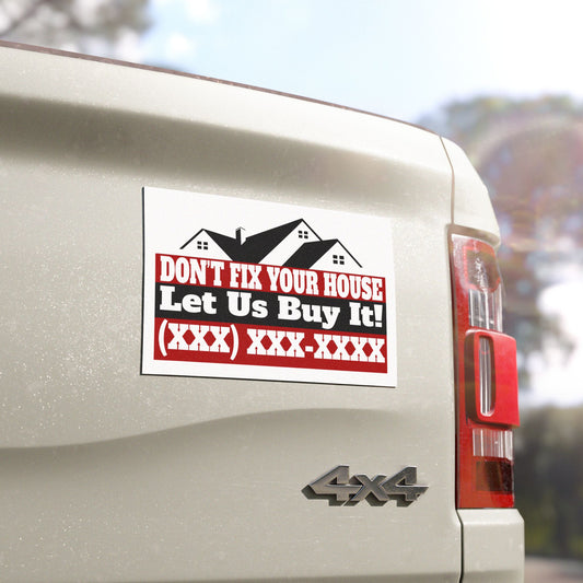 Don't Fix Your House Let Us Buy It! Real Estate Investor and Wholesaler Black and Red Car Magnets for Hot Leads