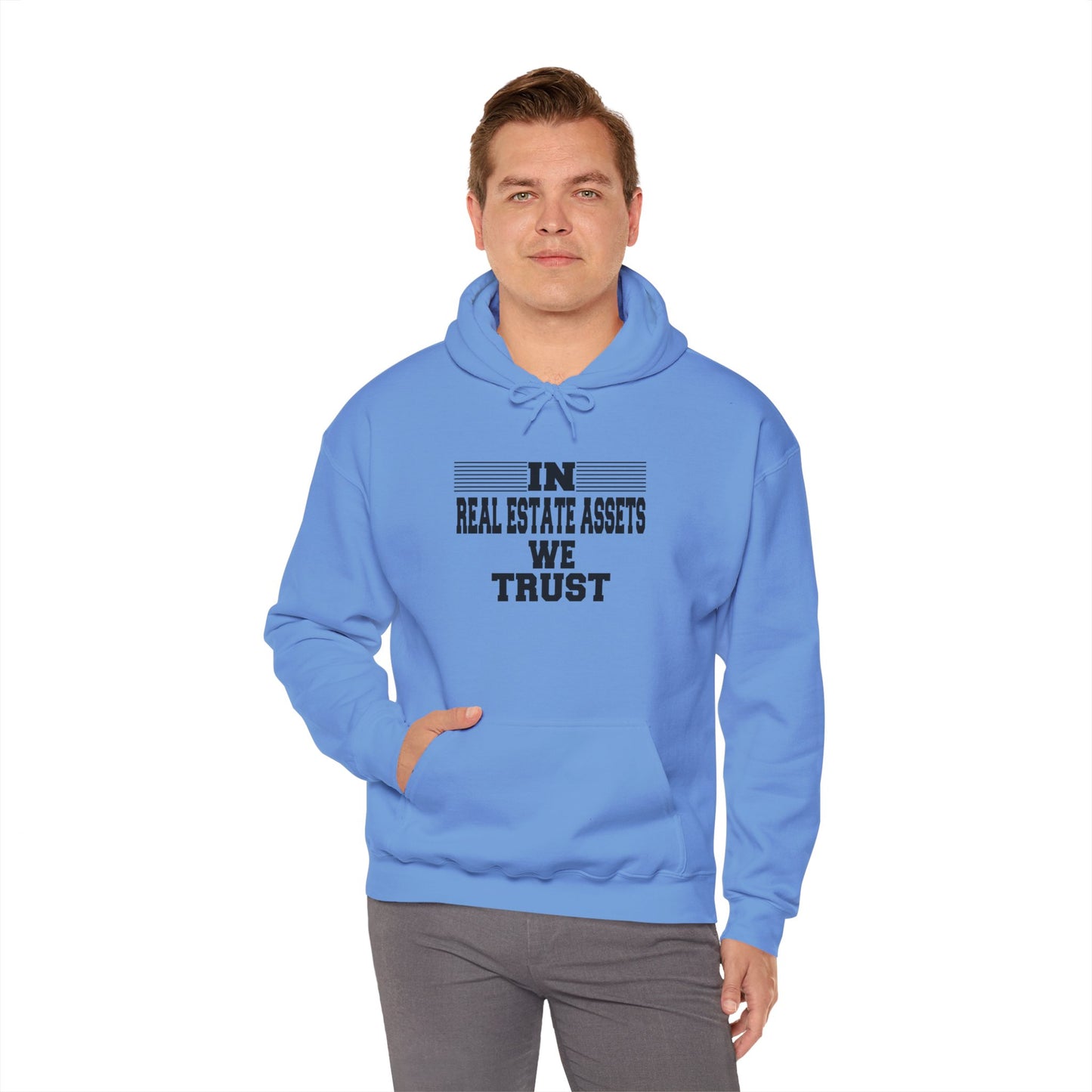 In Real Estate Assets We Trust Unisex Heavy Blend™ Hooded Sweatshirt