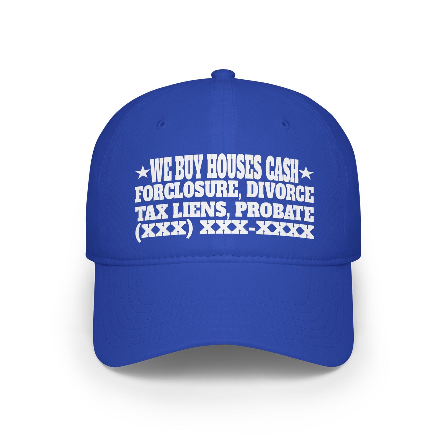 We Buy Houses, Foreclosure, Divorce, Tax Liens, Probate Low Profile Baseball Cap